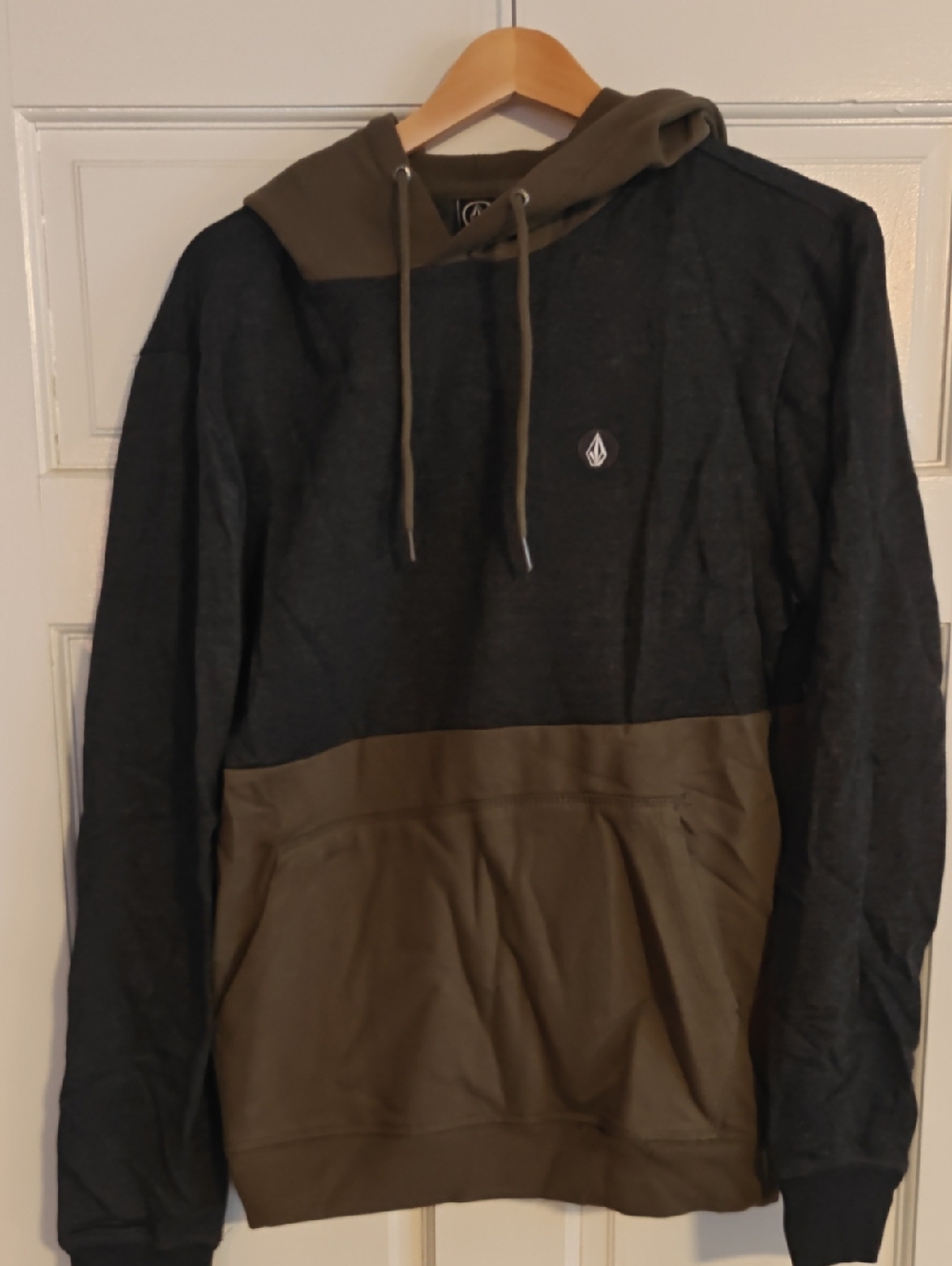 Volcom Charcoal and Olive Two-Tone Hoodie